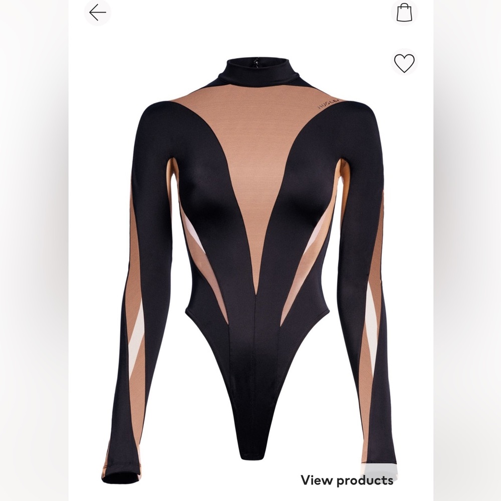 Mugler H&M Mesh-paneled bodysuit